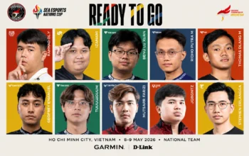 Timnas Esports Indonesia SEA Esports Nations Cup 2026 Vietnam bersama roster PUBG Mobile, Teamfight Tactics, dan Crossfire Legends.